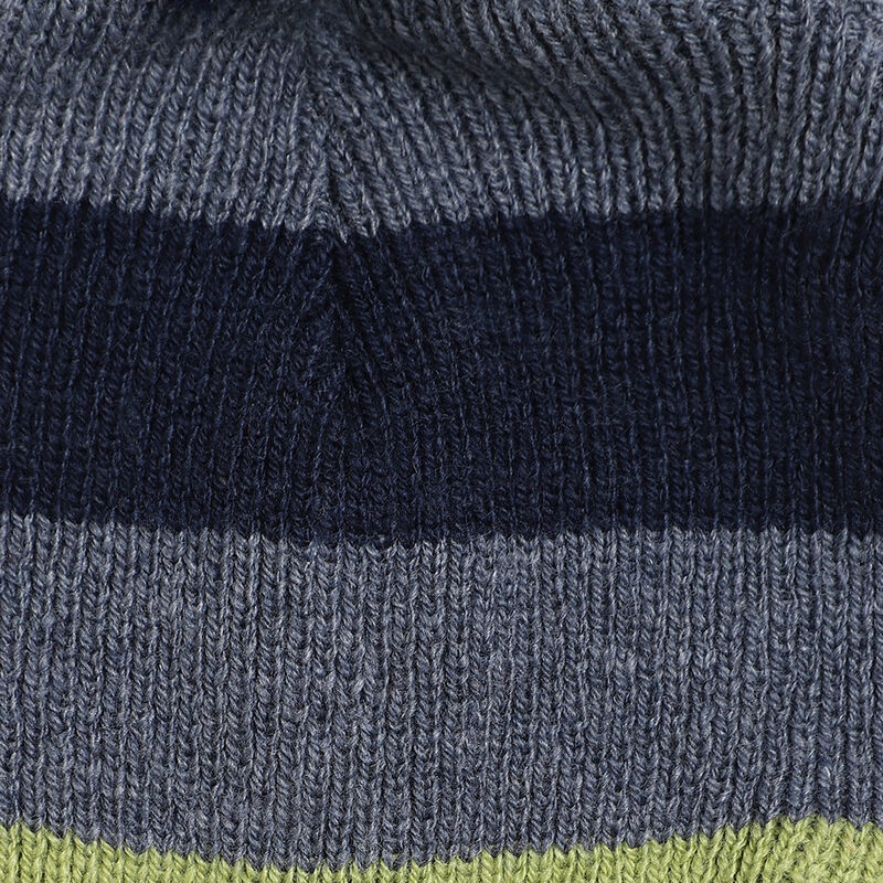Boys Dark Blue Knitted Hat with Scarf image number 4